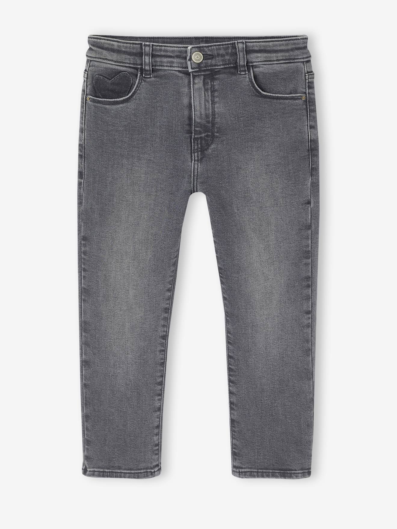 Jean slim morpho large fille gris