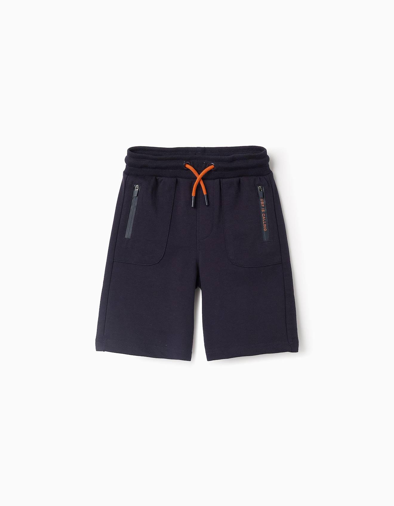 Short Avec Poches Scellées Bleu Foncé
