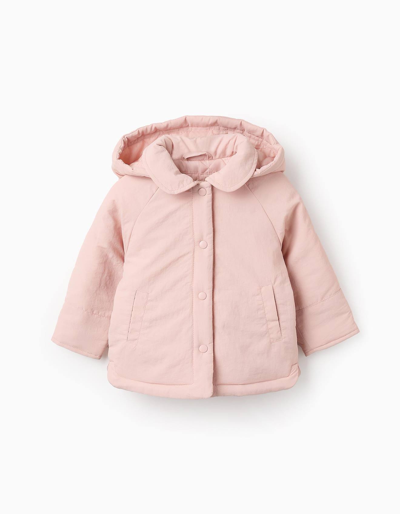 Doudoune Avec Capuche Amovible Rose Clair