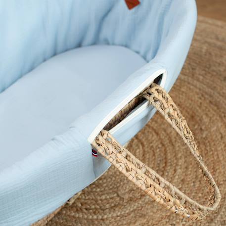 Habillage de couffin en gaze de coton jeanne Beige+Blanc+Bleu+Camel+Écru+Gris clair+Rose+Terracotta+Vert de gris 15 - vertbaudet enfant 