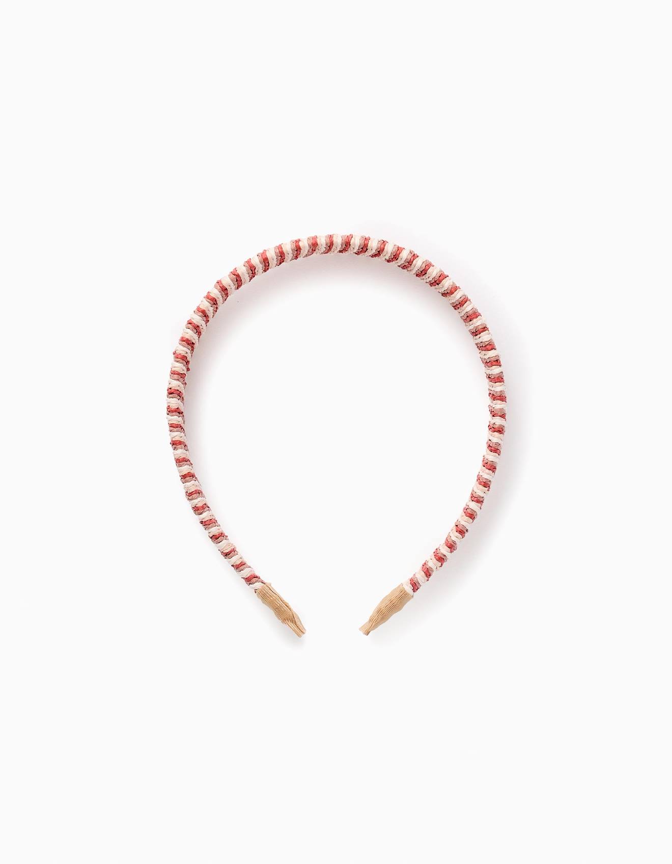 Bandeau Avec Raphia Rose Clair