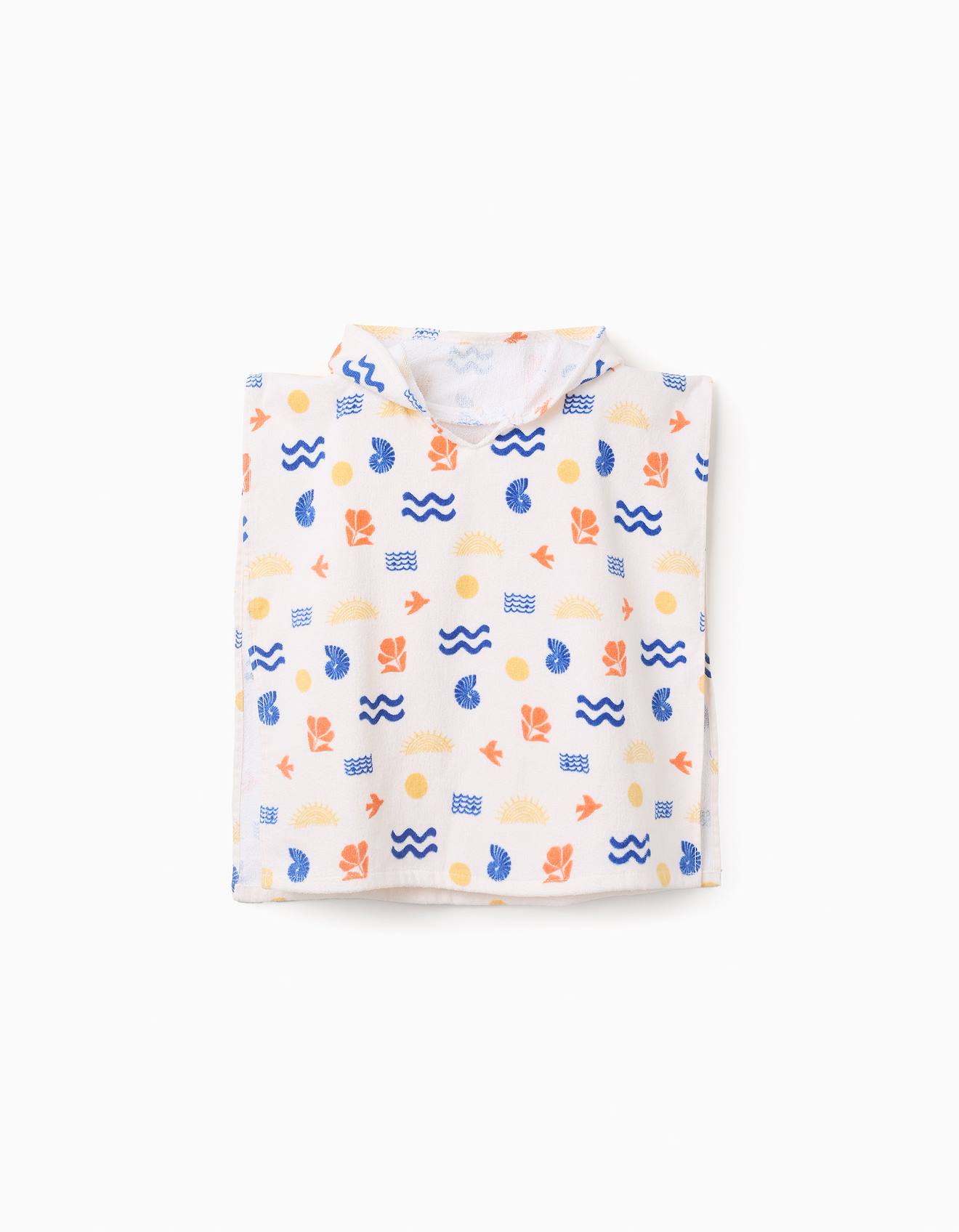 Poncho De Plage Avec Capuche Blanc