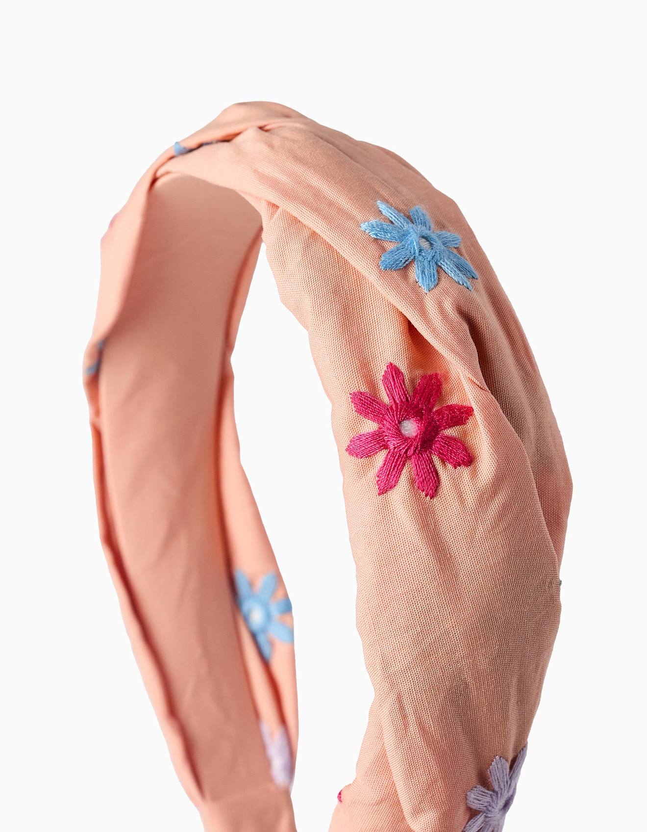 Serre-tête Avec Broderies De Fleurs Orange