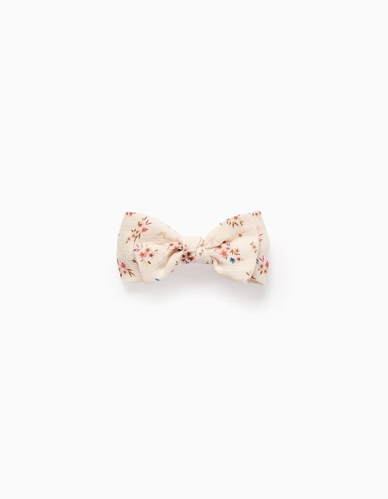 Barrette À Cheveux Avec Noeud Floral Beige Clair