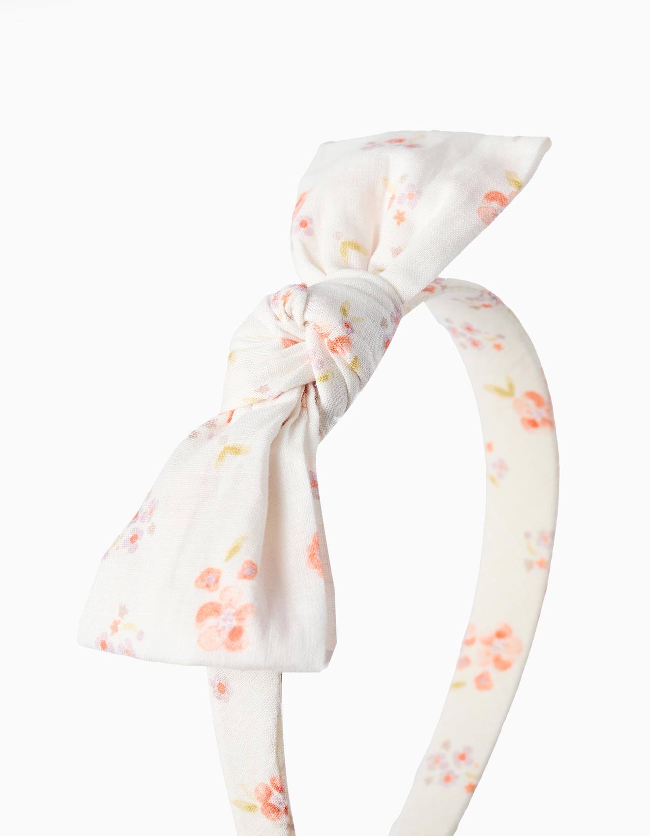 Serre-tête Avec Noeud Floral Beige Clair