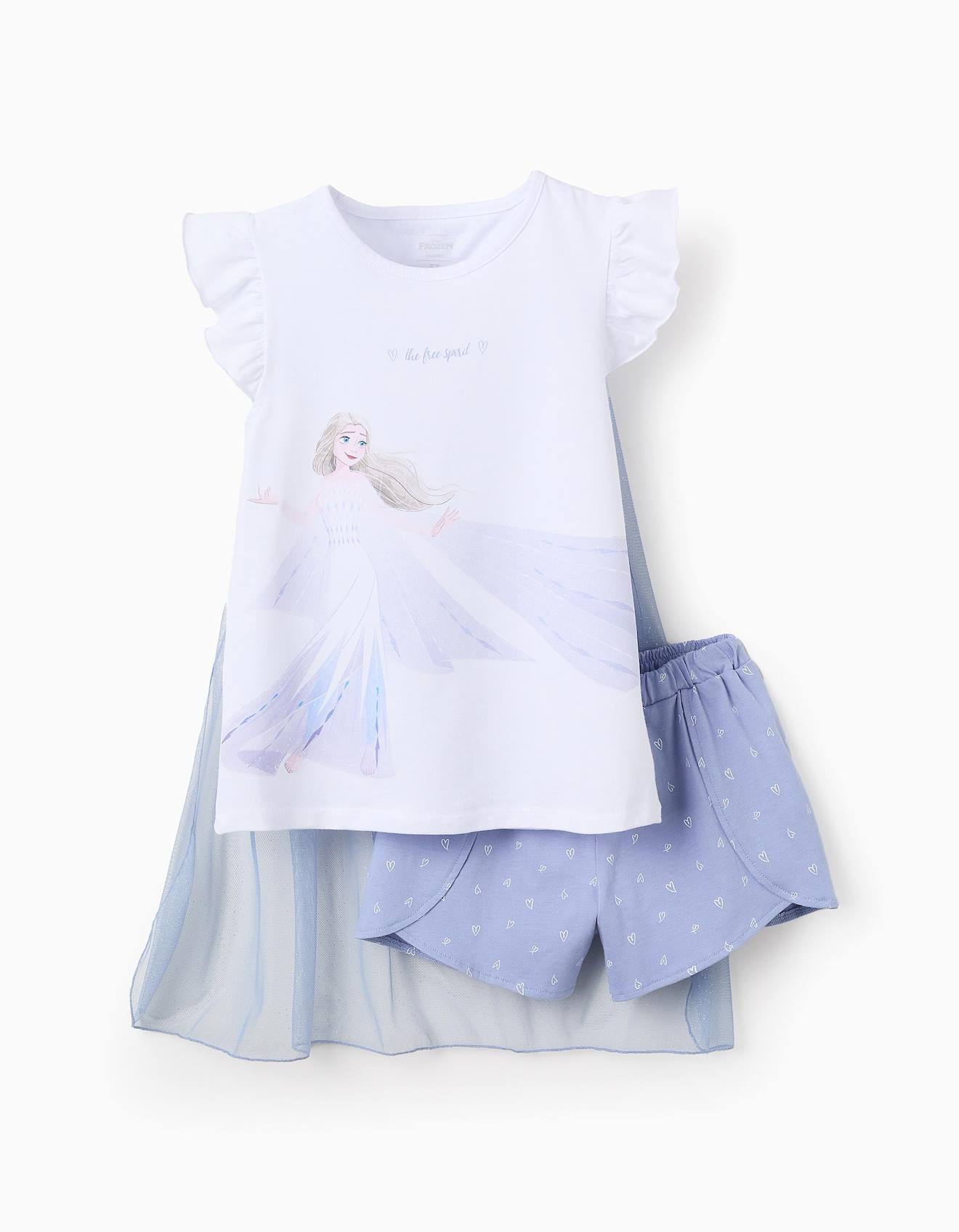 Pyjama En Coton Avec Cape En Tulle La Reine Des Neiges Blanc