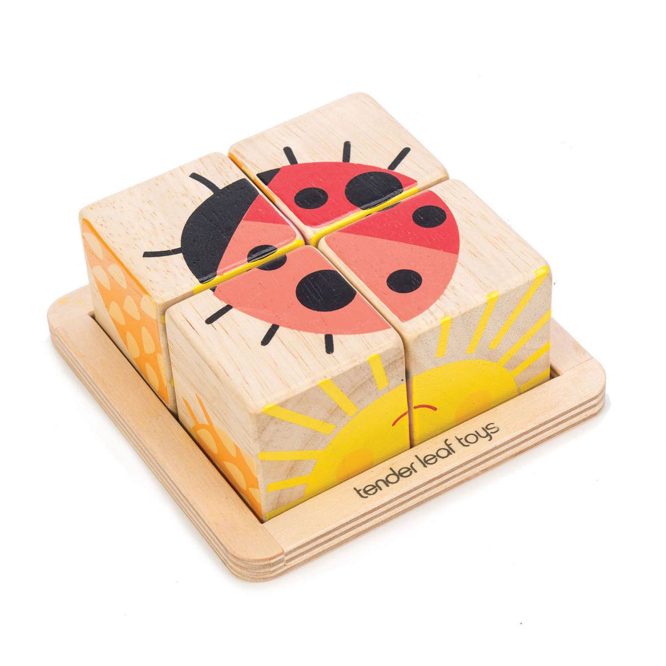 Puzzle 4 Cubes Beige