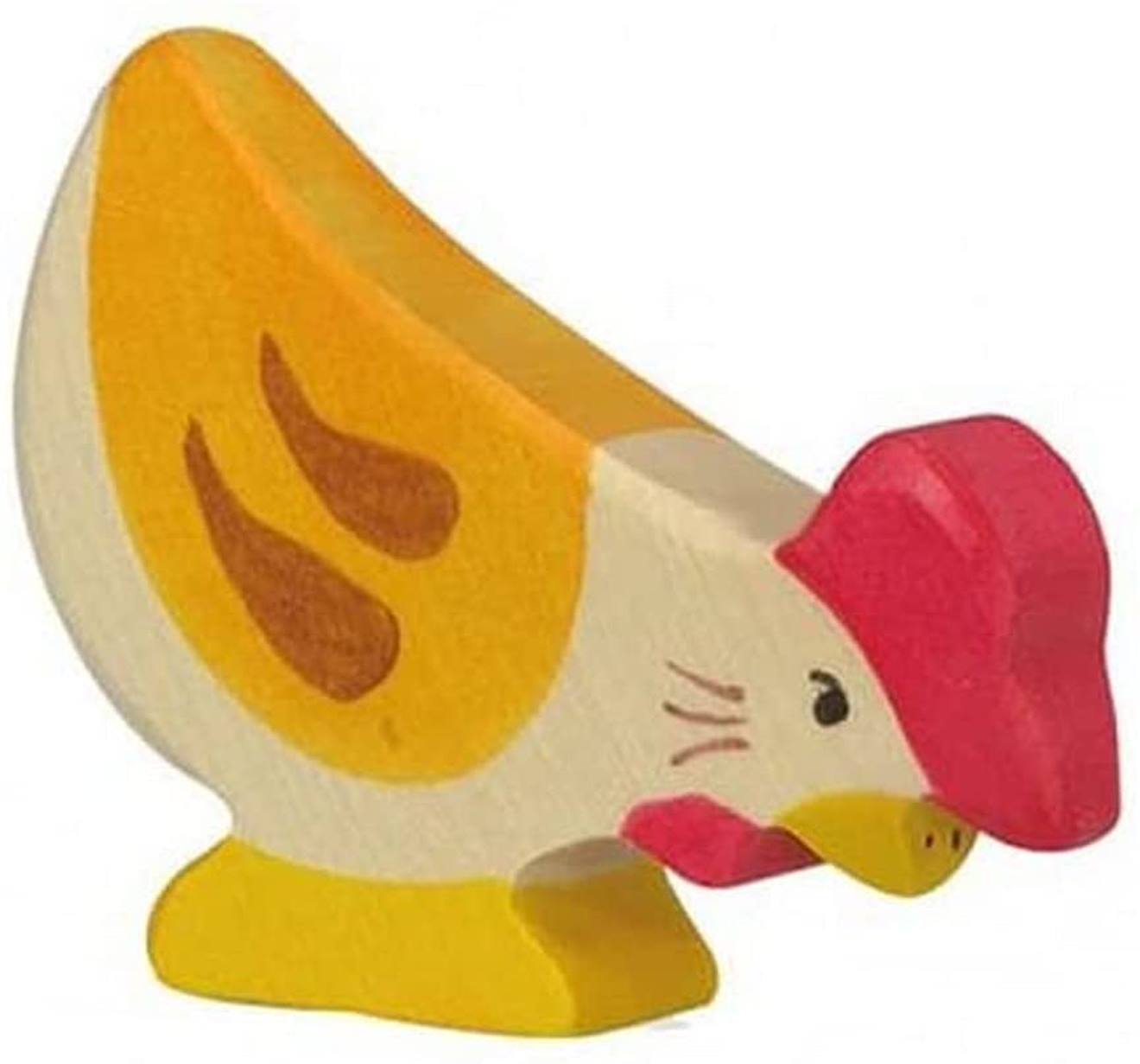 Figurine Poule, Picorant Orange