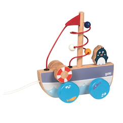 Jouet-Premier âge-Bateau à tirer avec circuit de motricité