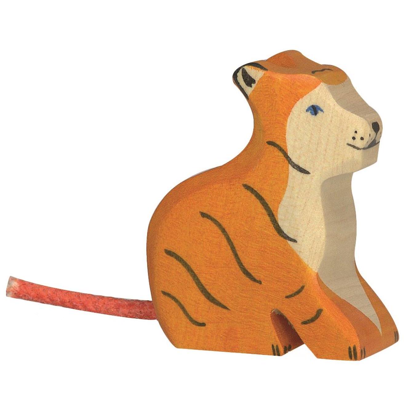 Figurine Petit Tigre, Assis Orange