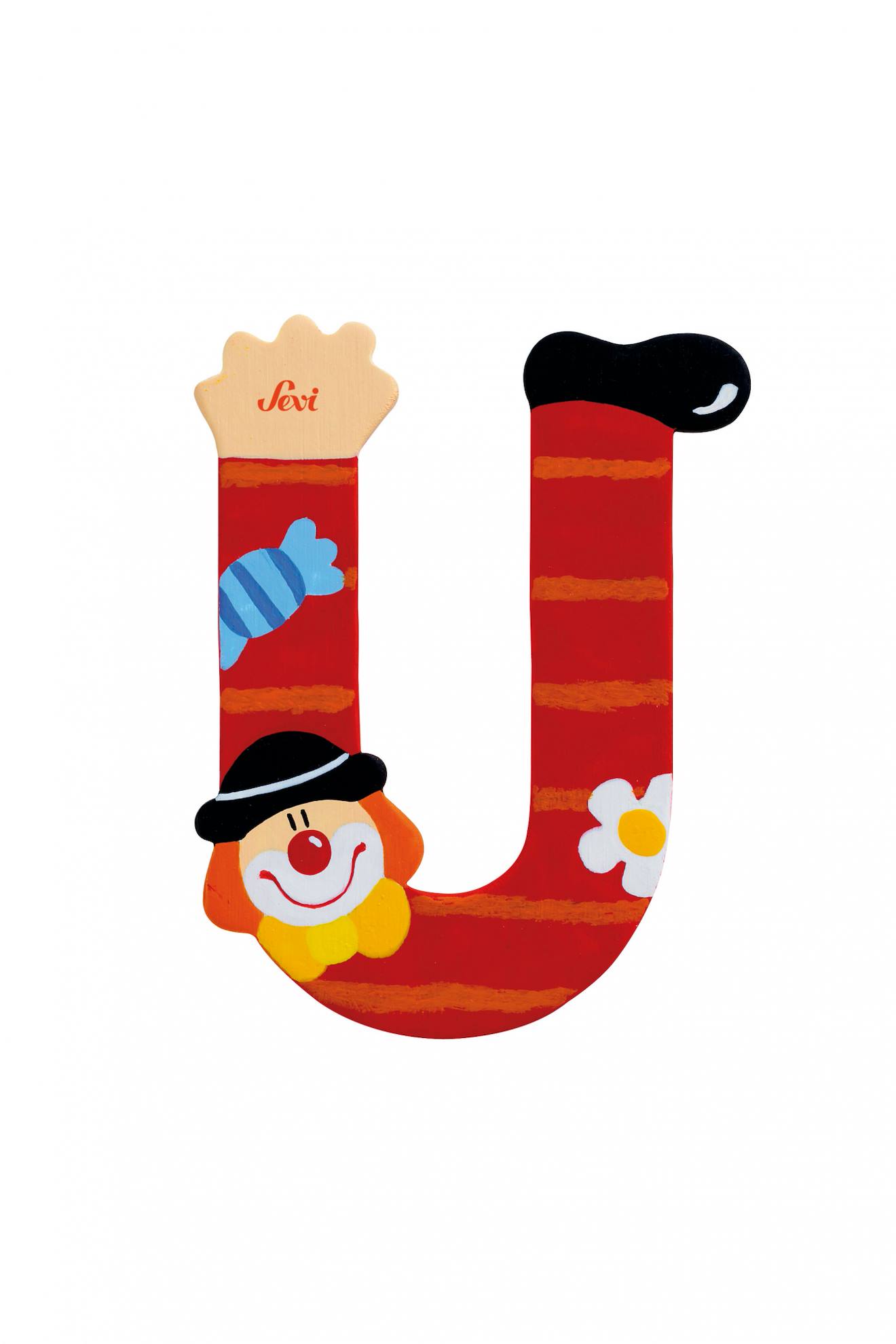 Lettre U Clown Rouge