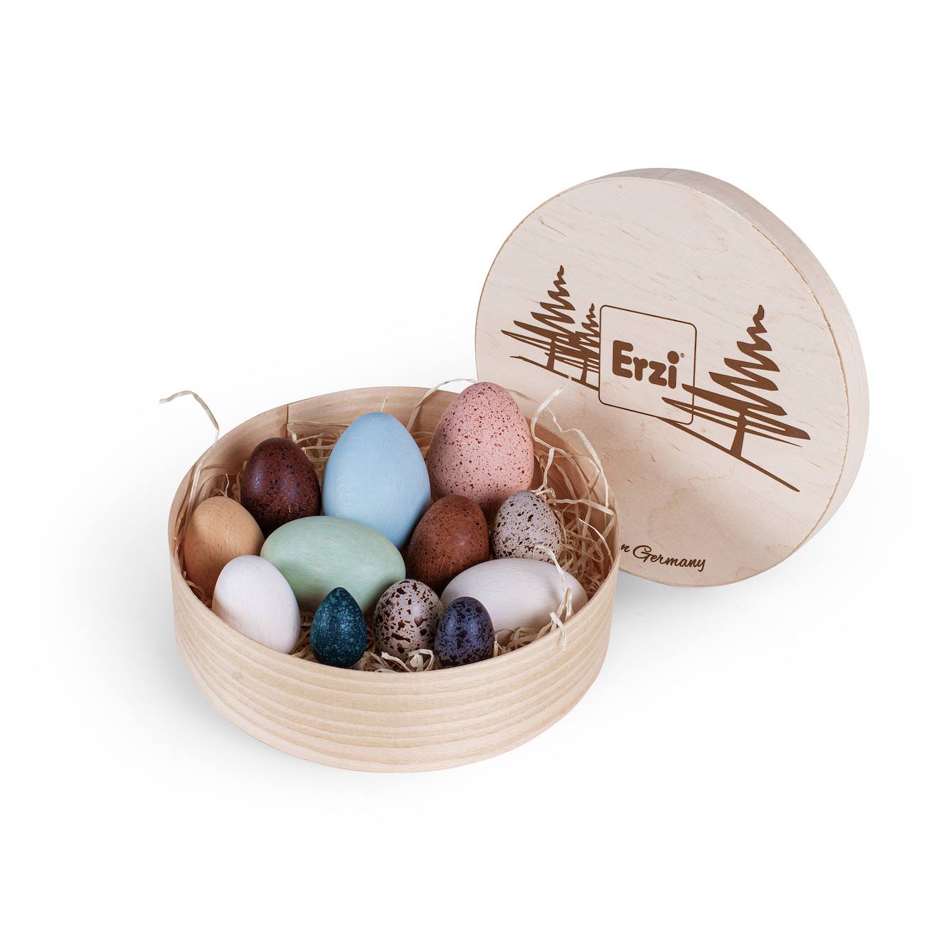 Boîte De 12 Œufs En Bois Beige