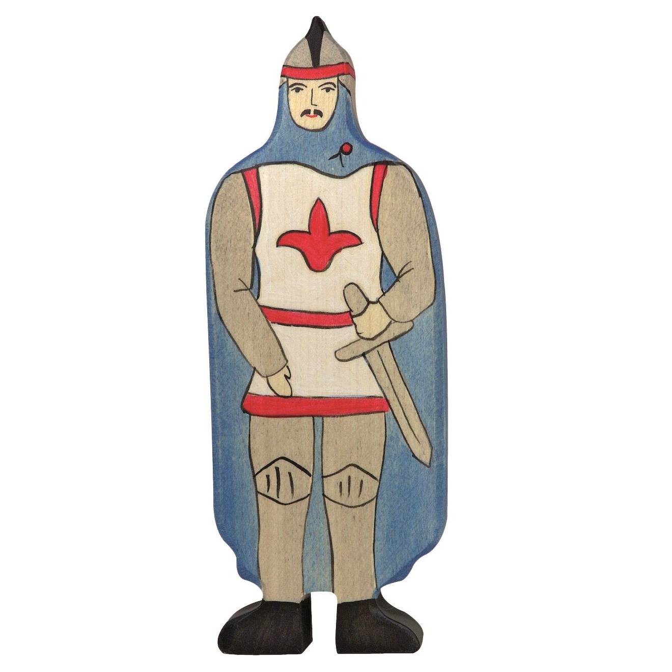 Figurine Chevalier Avec Manteau Bleu Bleu