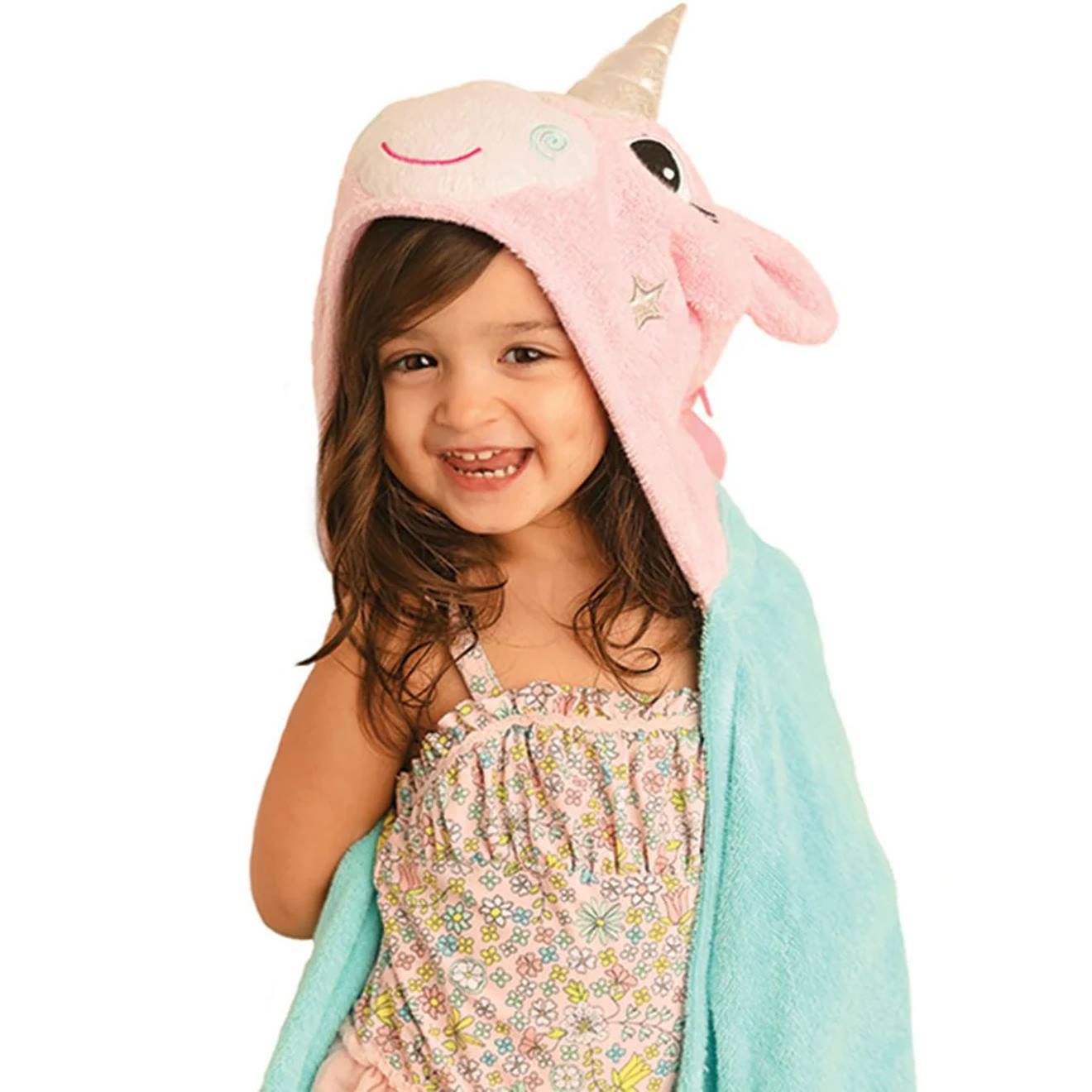 Serviette De Bain Enfant - Allie La Licorne Rose