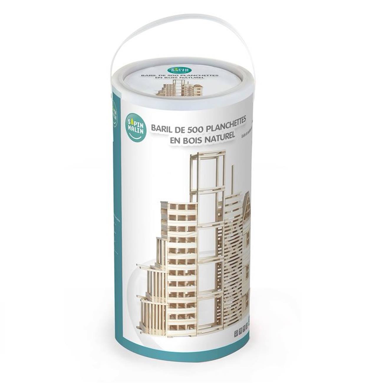 Baril De 500 Planchettes En Bois Naturel Beige