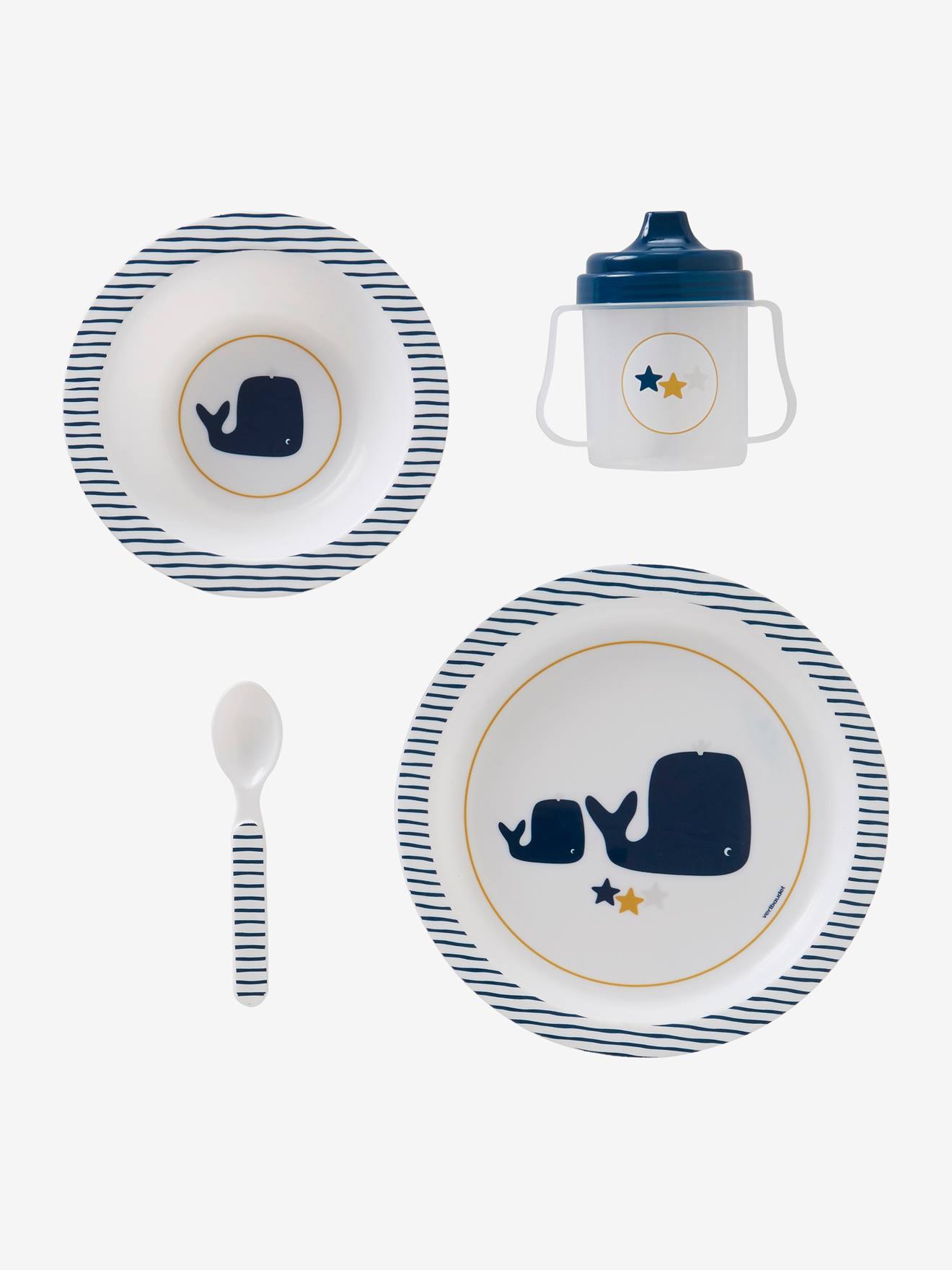 Coffret Repas Bebe 4 Pieces Vertbaudet Sans Bpa Set Baleine Vertbaudet