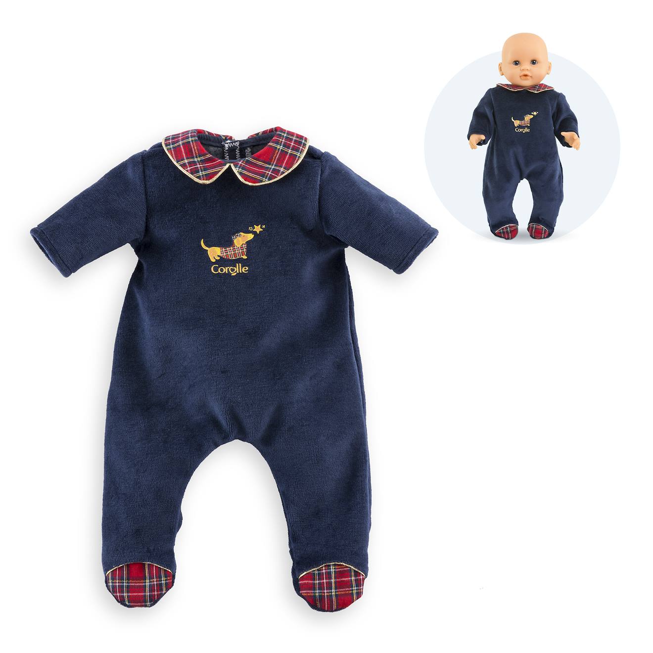 Pyjama Corolle En Fêtes Pour Poupon 30 Cm Bleu