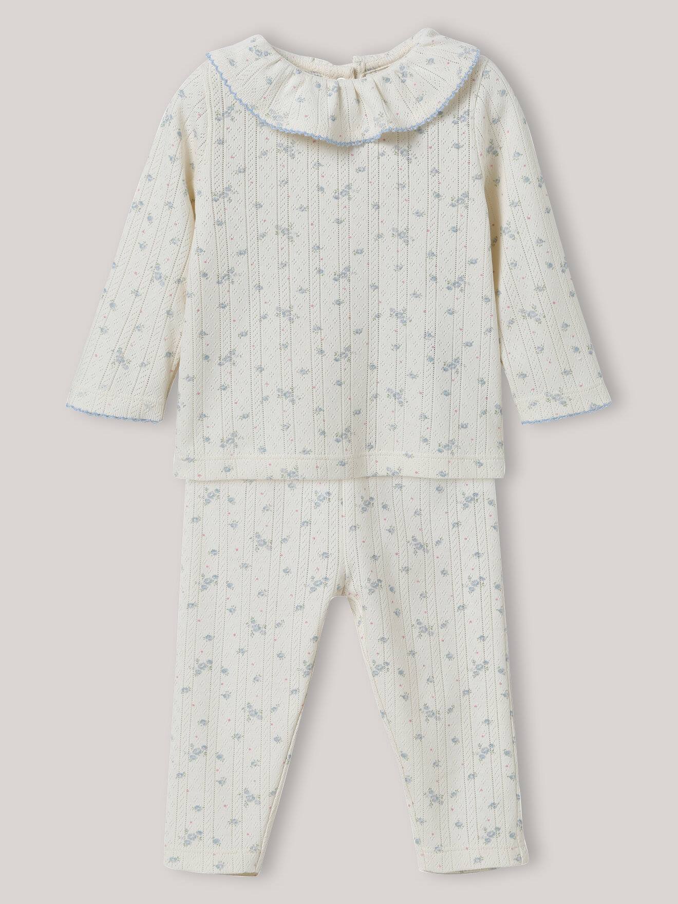 Pyjama En Pointelle Bébé - Coton Biologique Imp Rosa