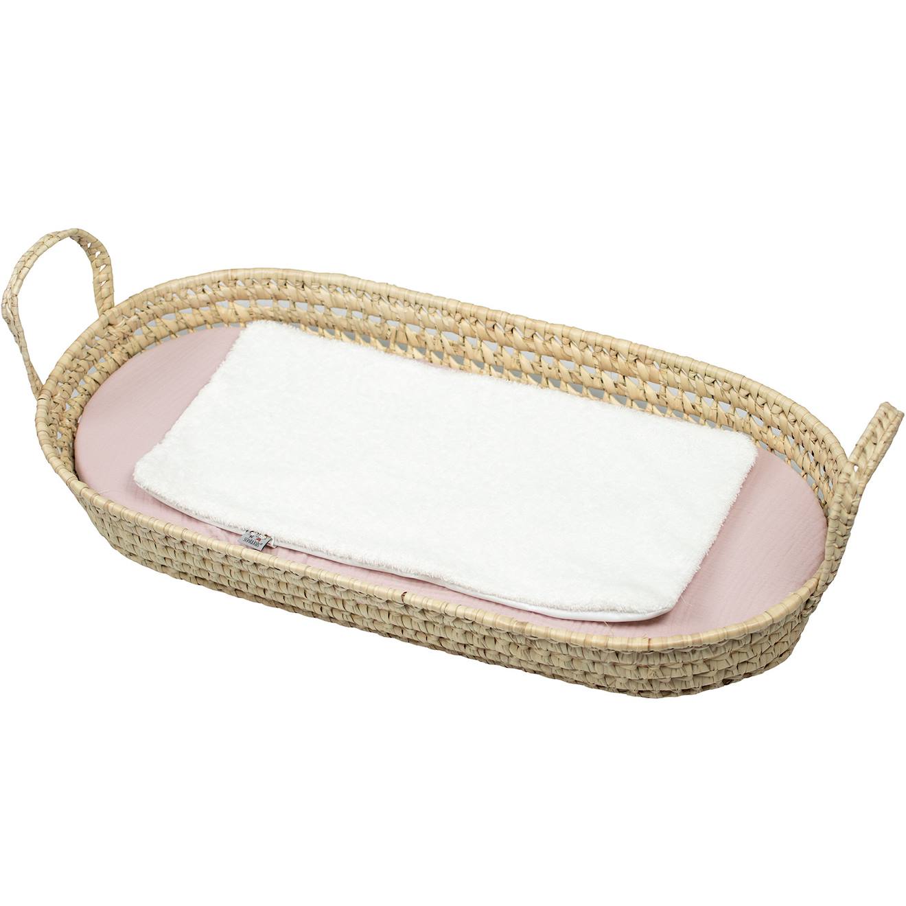 Set Panier À Langer : Panier + Matelas + Drap-housse + Tapis De Change Jeanne Rose