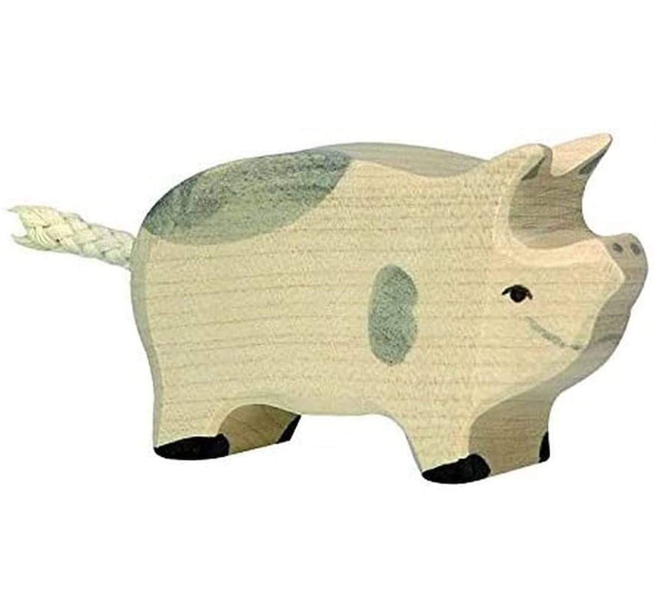 Figurine Porcelet Tacheté Gris