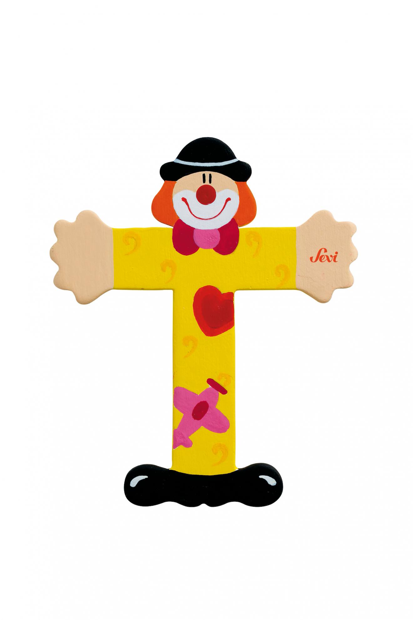 Lettre T Clown Jaune