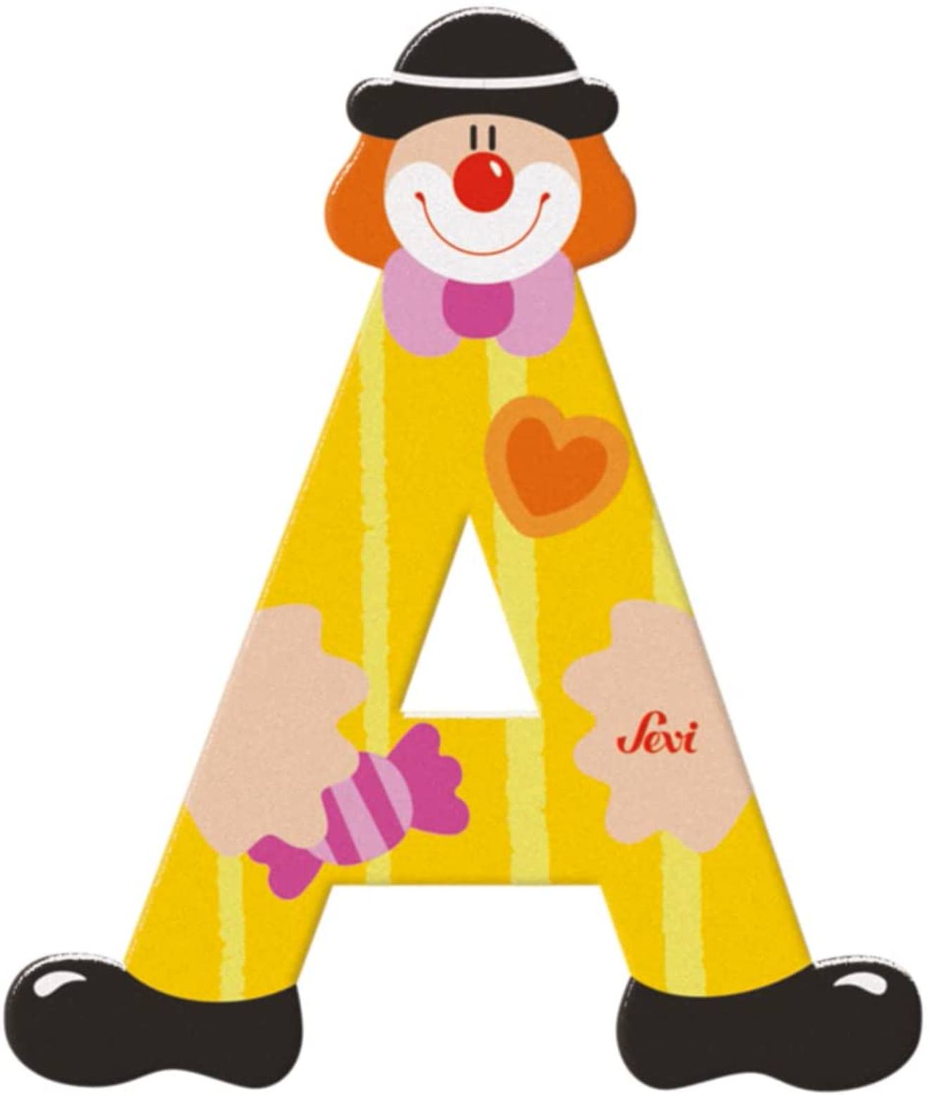 Lettre A Clown Jaune