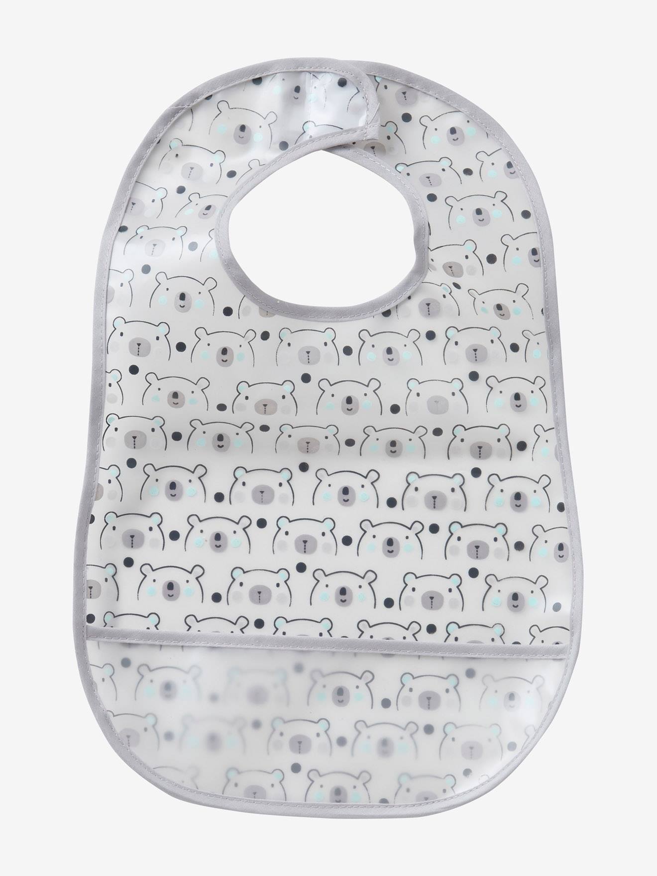 Lot de 3 bavoirs plastifiés avec récupérateur assortis ours (Vertbaudet) - Image 1
