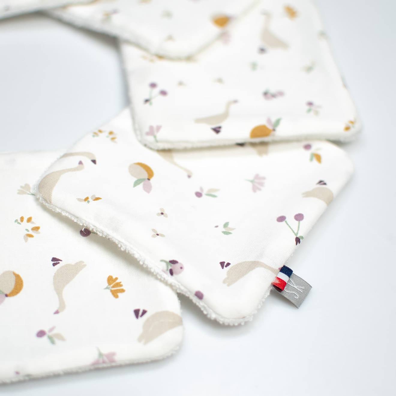 Lingettes Bébé Lavables En Coton 8 Pièces Stella Sidonia, Beige, Écru, Blanc (Sevira Kids) - Image 1