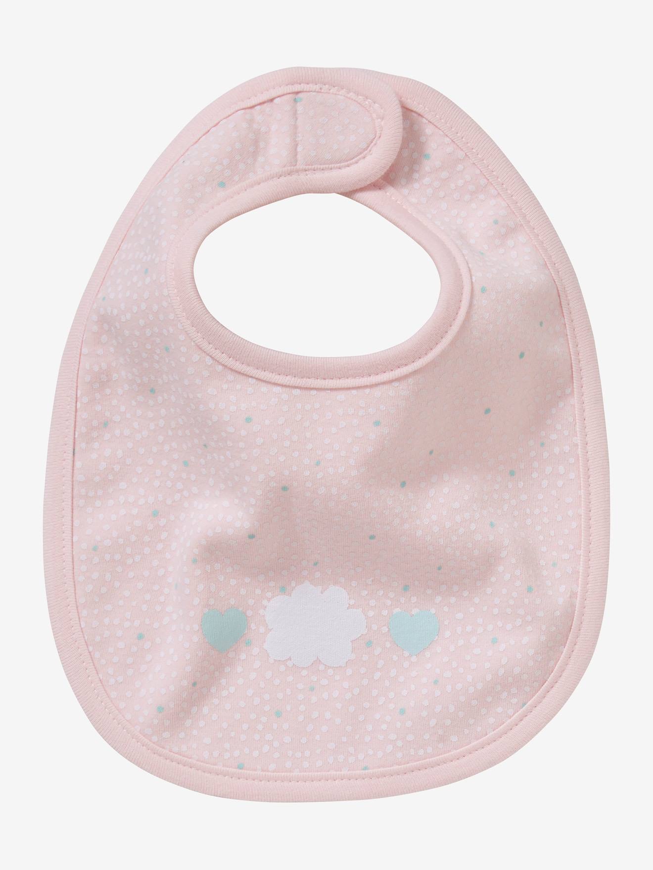 Lot de 5 bavoirs naissance lot chat rose (Vertbaudet) - Image 1