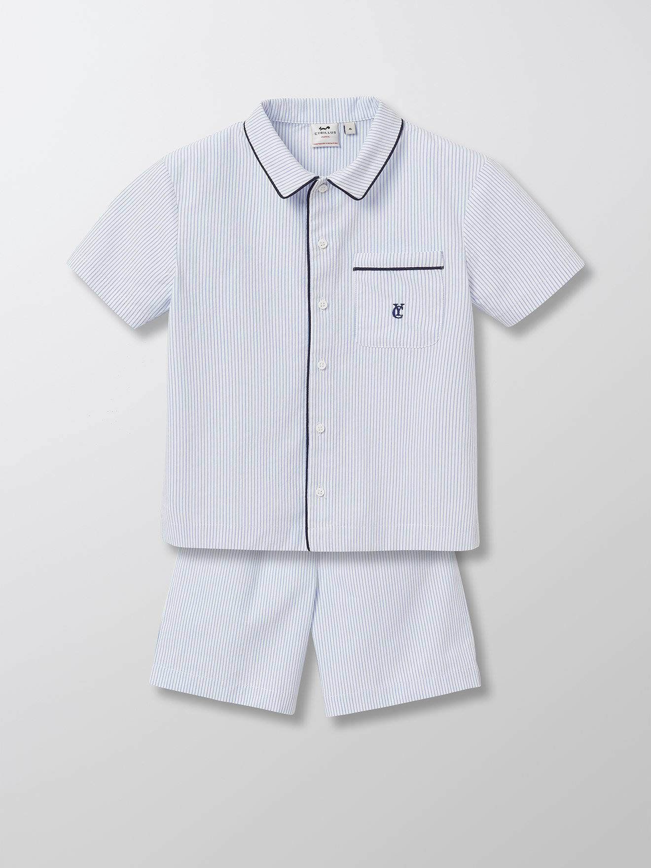 Pyjama Classique Garçon Bleu Clair Rayé