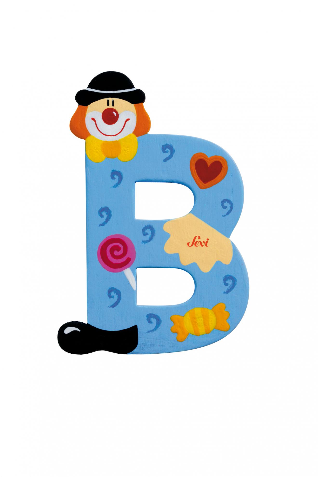 Lettre B Clown Bleu