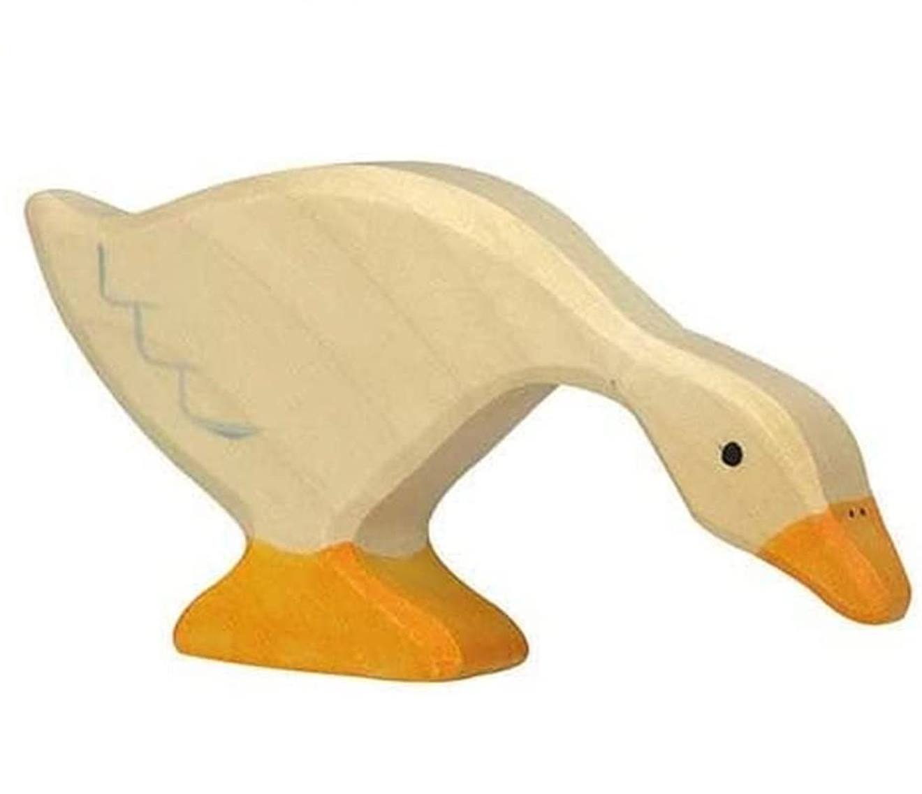 Figurine Oie, Mangeant Blanc