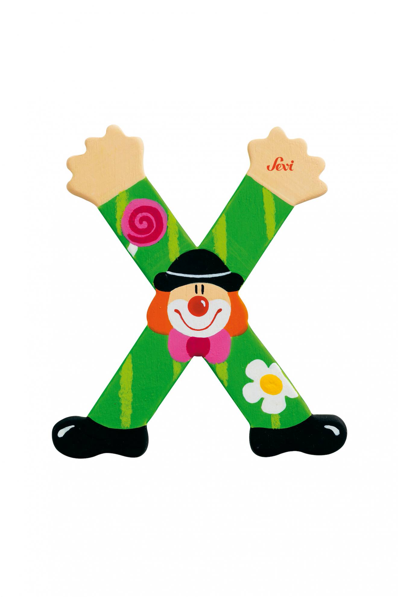 Lettre X Clown Vert