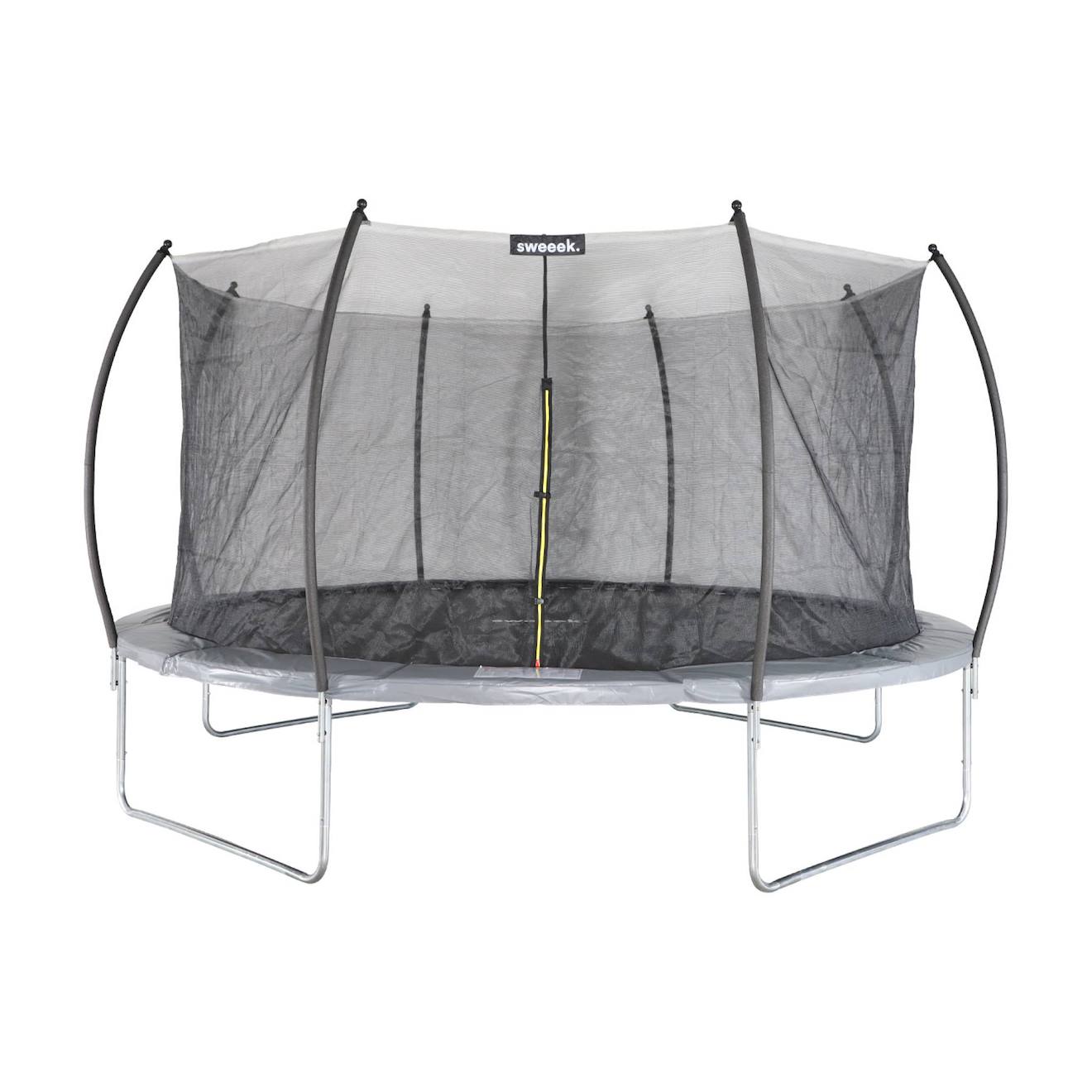 Trampoline Rond Ø 430cm Avec Filet De Protection Intérieur - Venus Inner Trampoline De Jardin 4,30m 430 Cm Gris