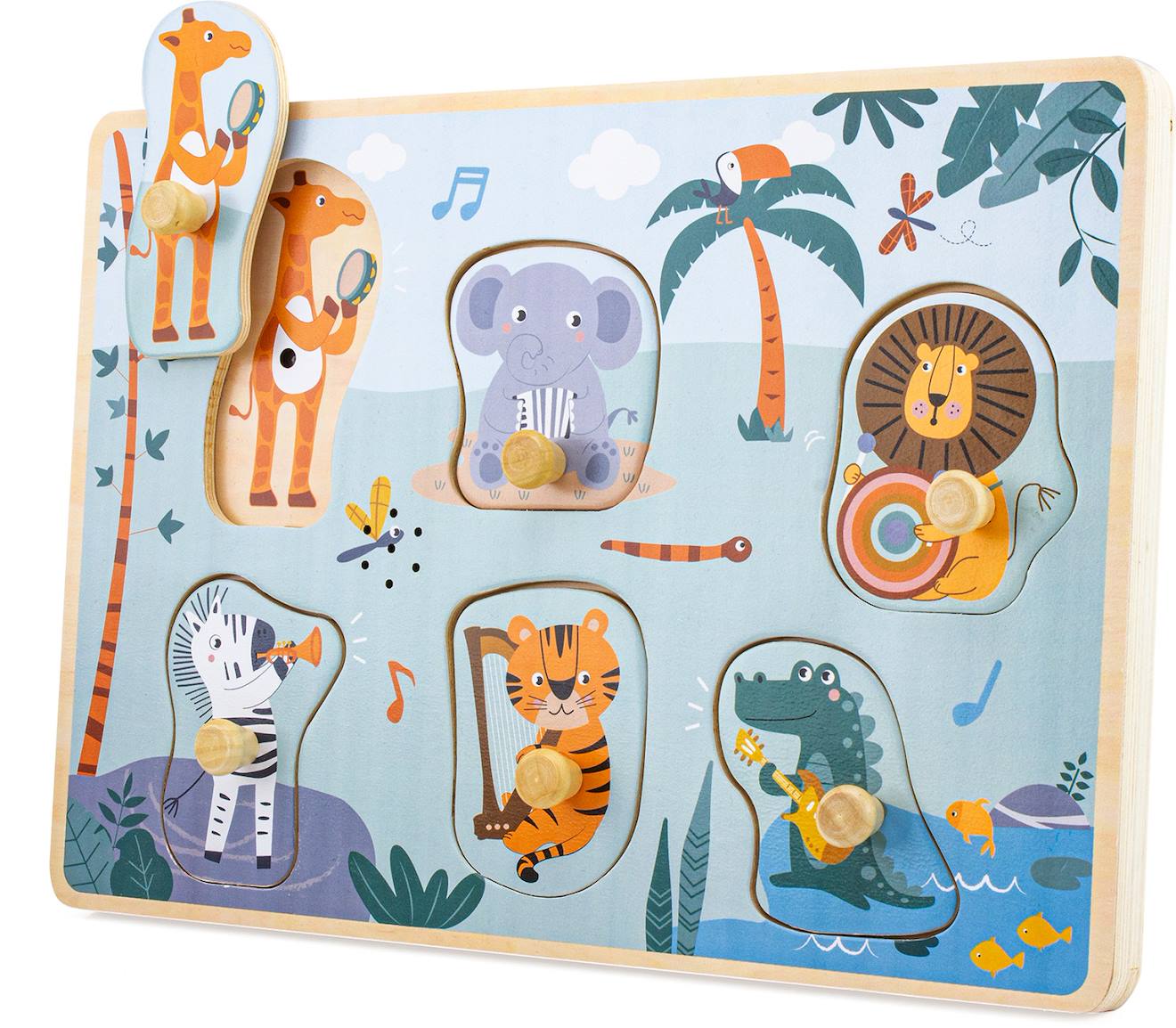 Puzzle Sonore Jungle Musicale Bleu