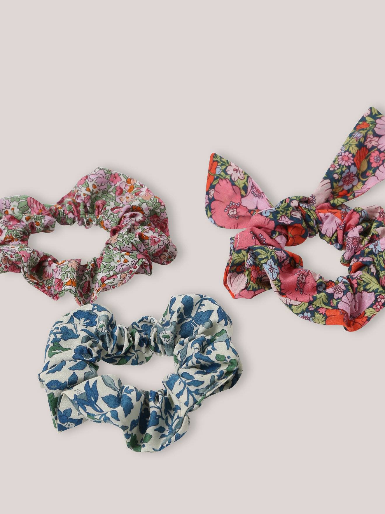 Lot De 3 Chouchous En Tissu Liberty Fille Lib Meadow Song