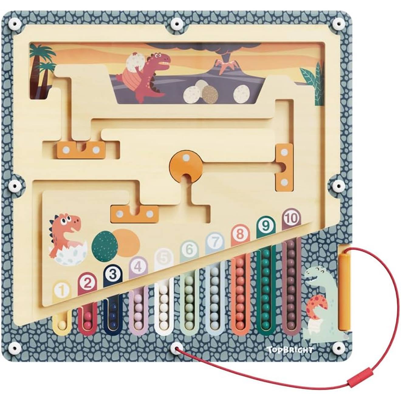 Dino Oeufs Labyrinthe Montessori Multicolore