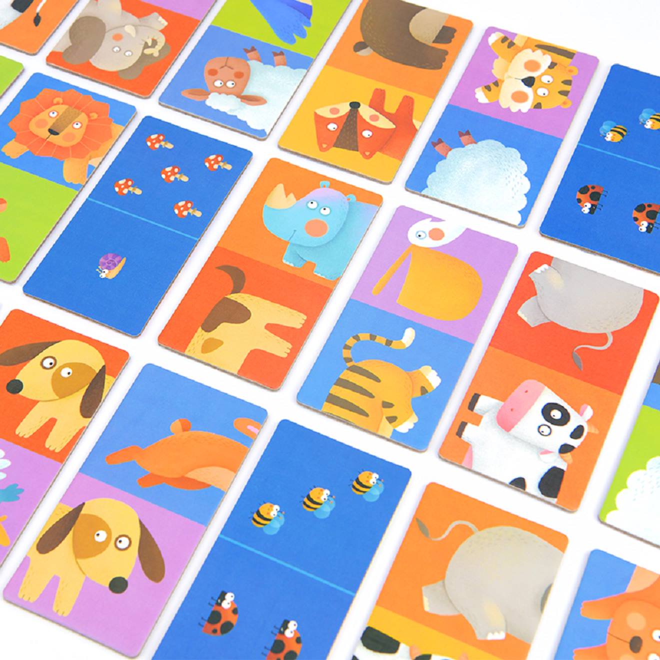 Dominos réversibles animaux orange