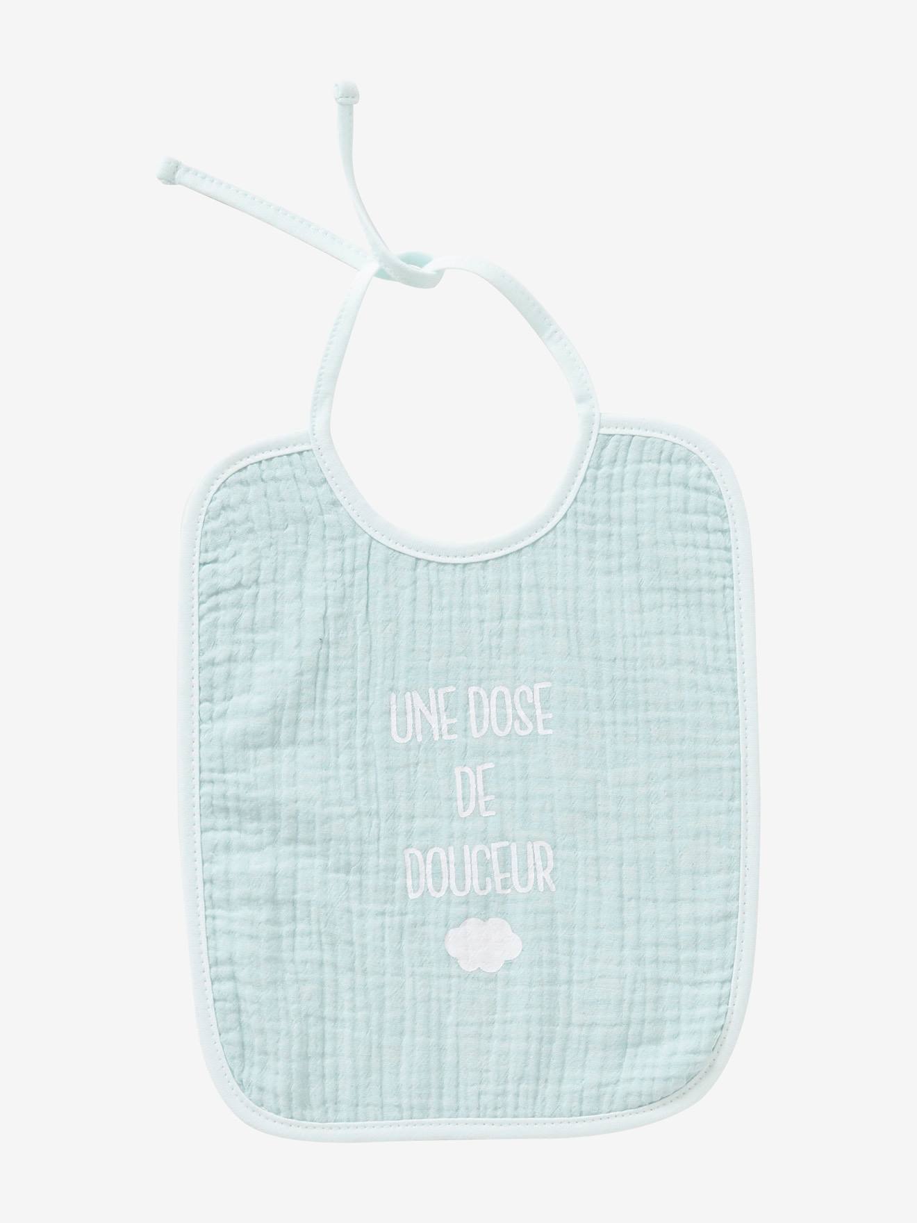 Lot de 2 bavoirs bébé en gaze de coton lot bleu (Vertbaudet) - Image 2
