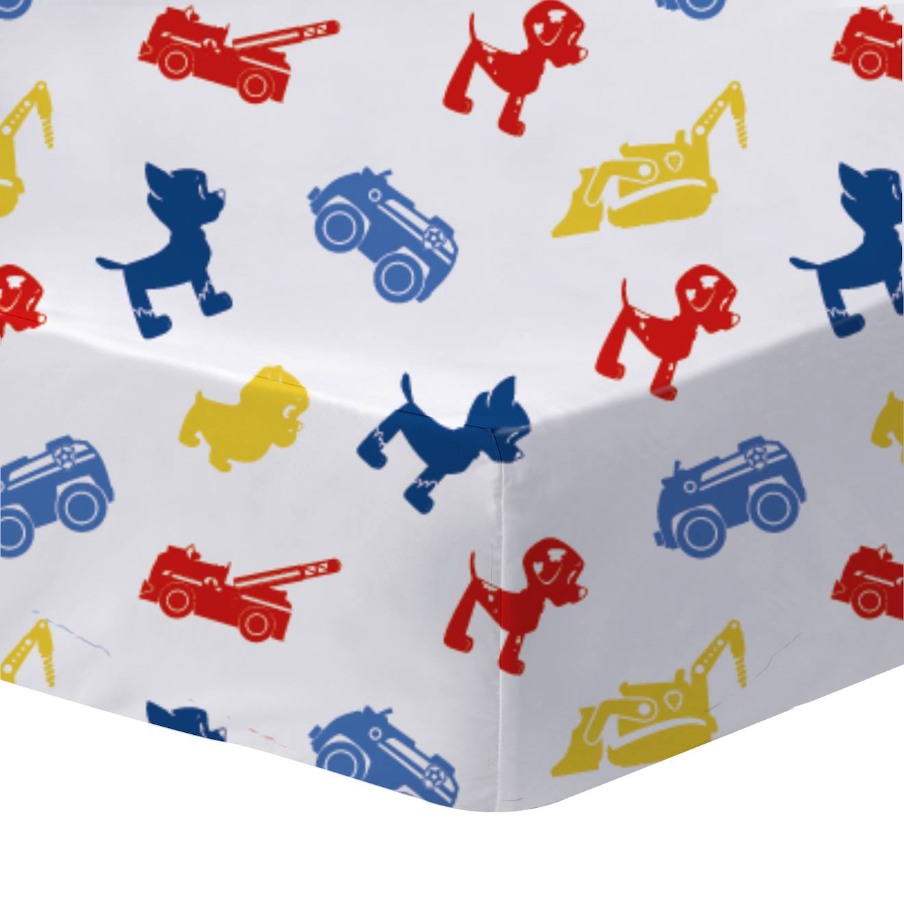 Drap Housse Imprimé 100% Coton, Pat Patrouille Patboy Blanc