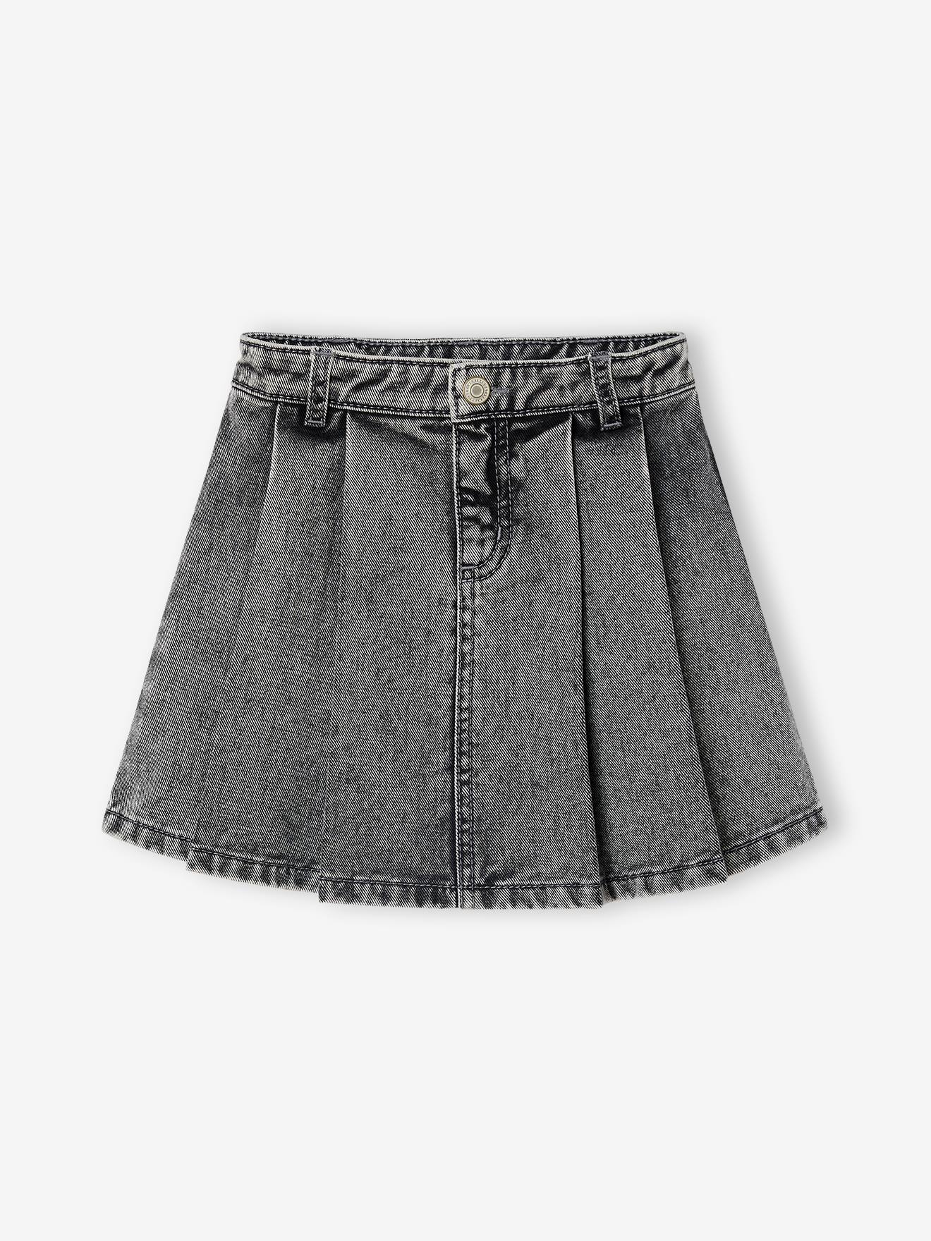 Jupe fille en jean plisse denim gris 11 €