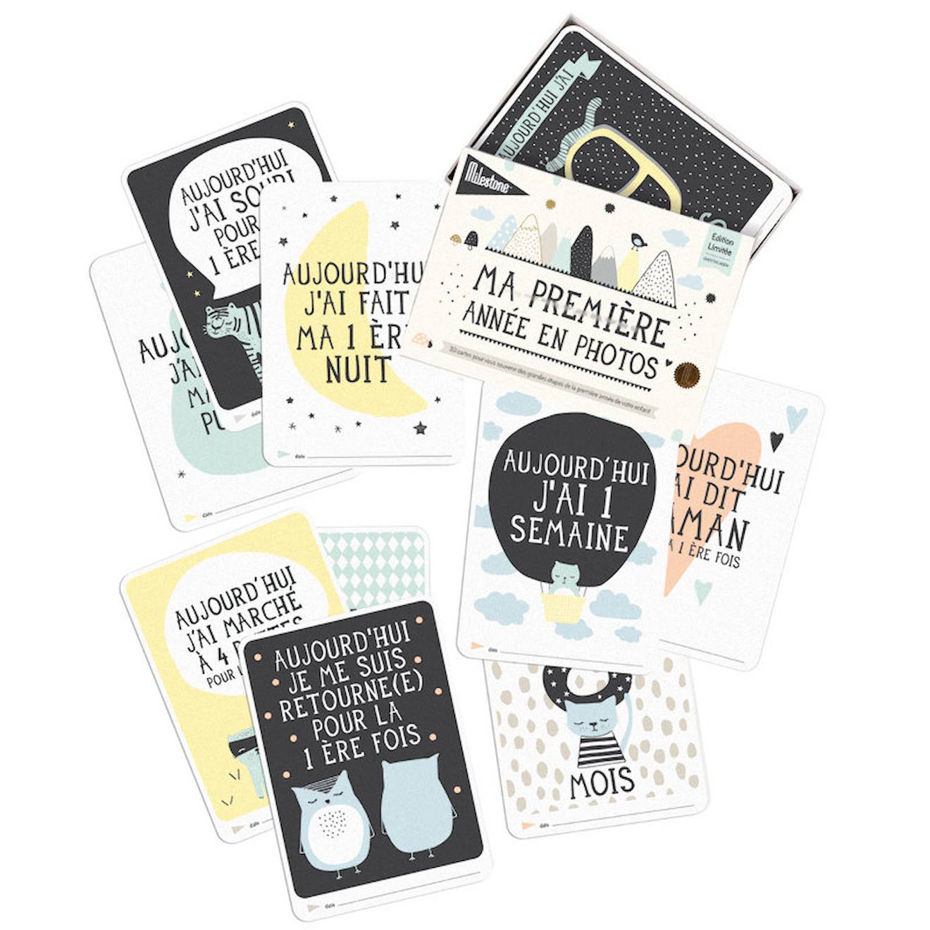 Cartes Souvenirs - Ma Première Année Over The Moon Beige (Milestone) - Image 1