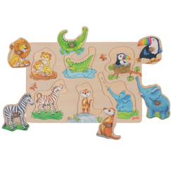 Jouet-Puzzle à encastrements maman et son petit