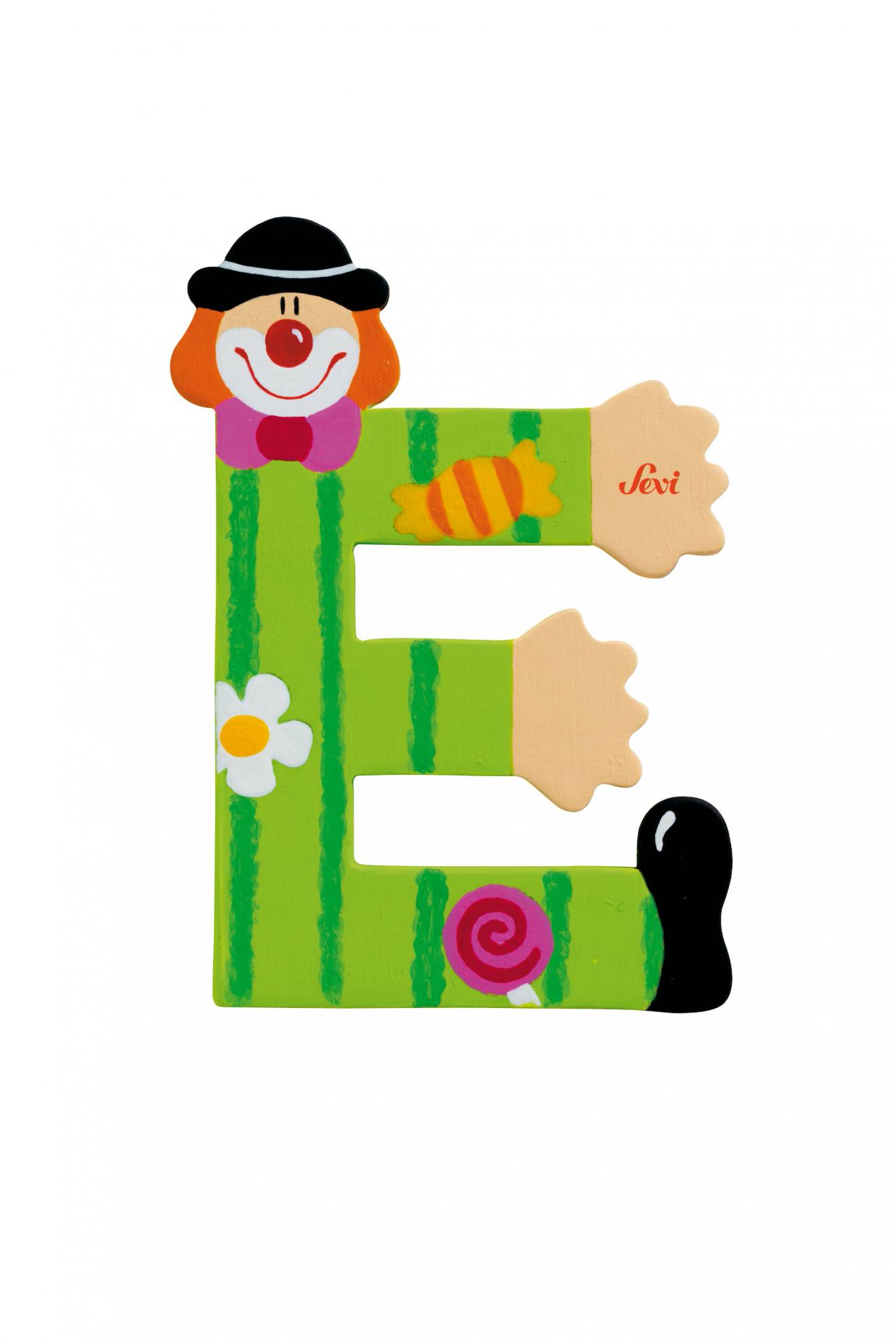Lettre E Clown Vert