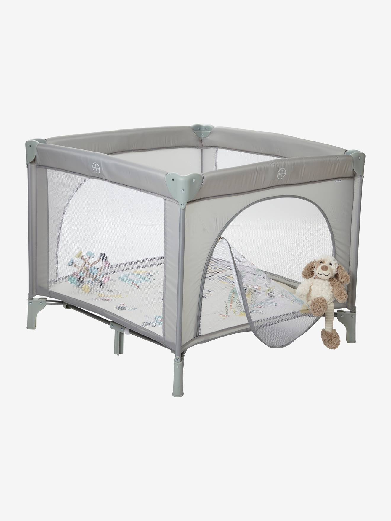 Parc pliant de voyage Baby'park gris (Vertbaudet) - Image 1