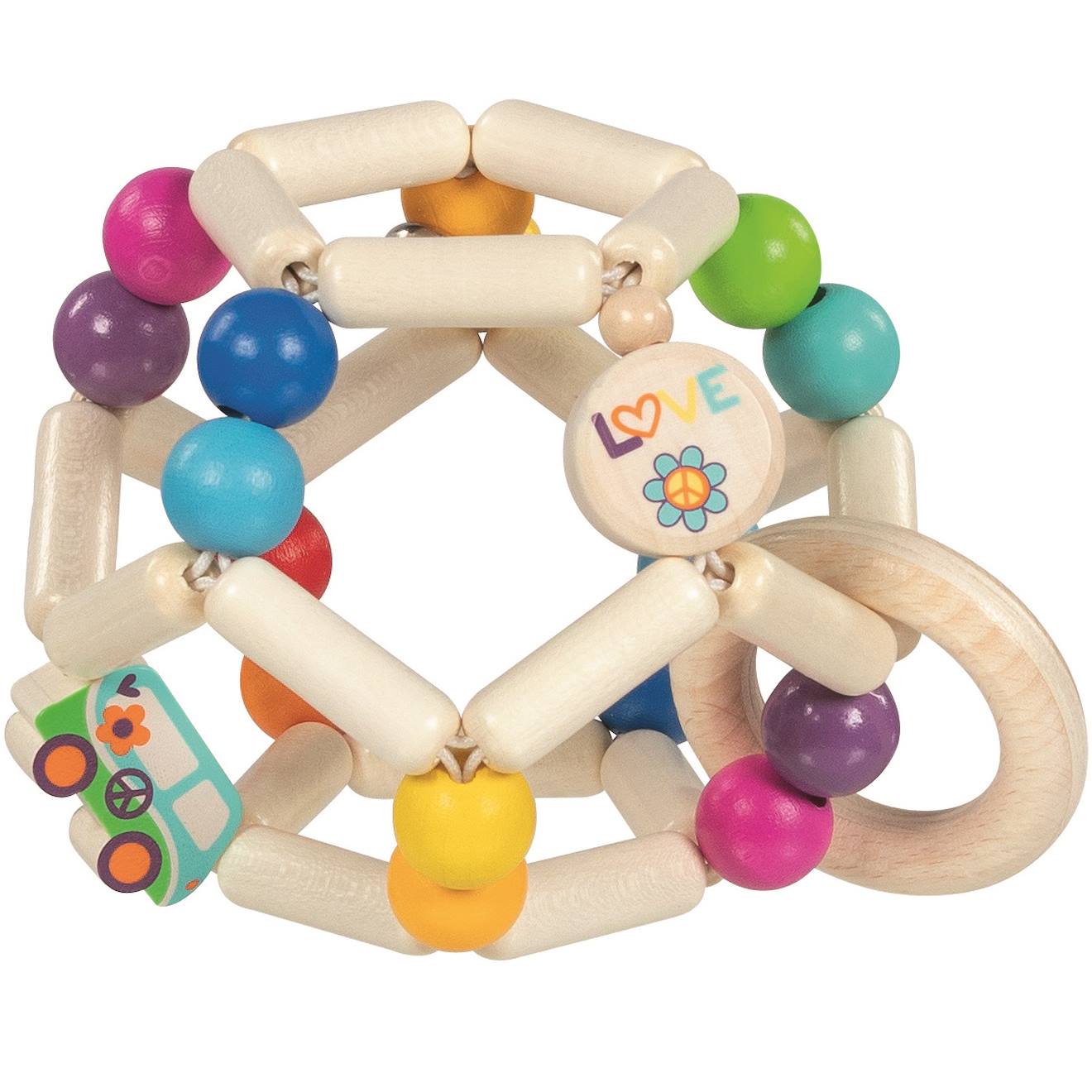 Hochet Balle Flexible Van Arc-en-ciel Beige