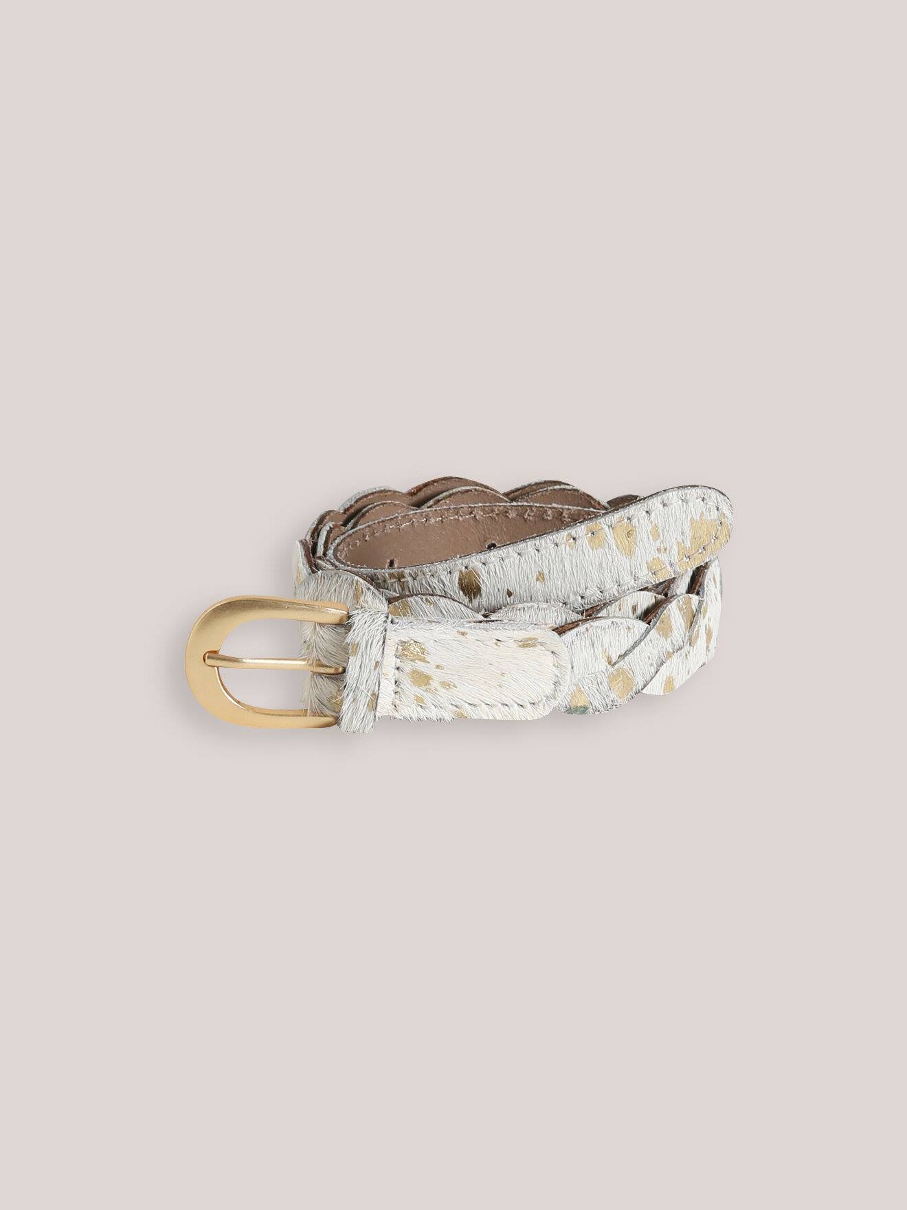 Ceinture Tressée En Cuir Fille Dore