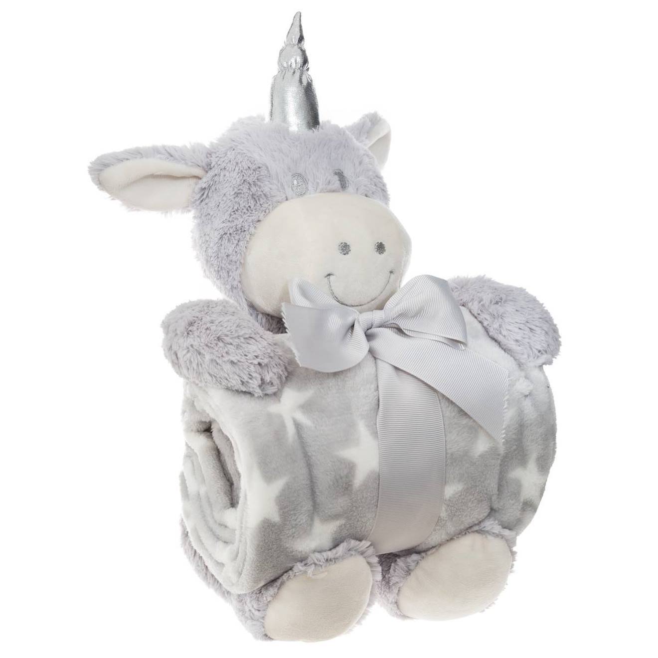 Plaid Peluche - Licorne Gris