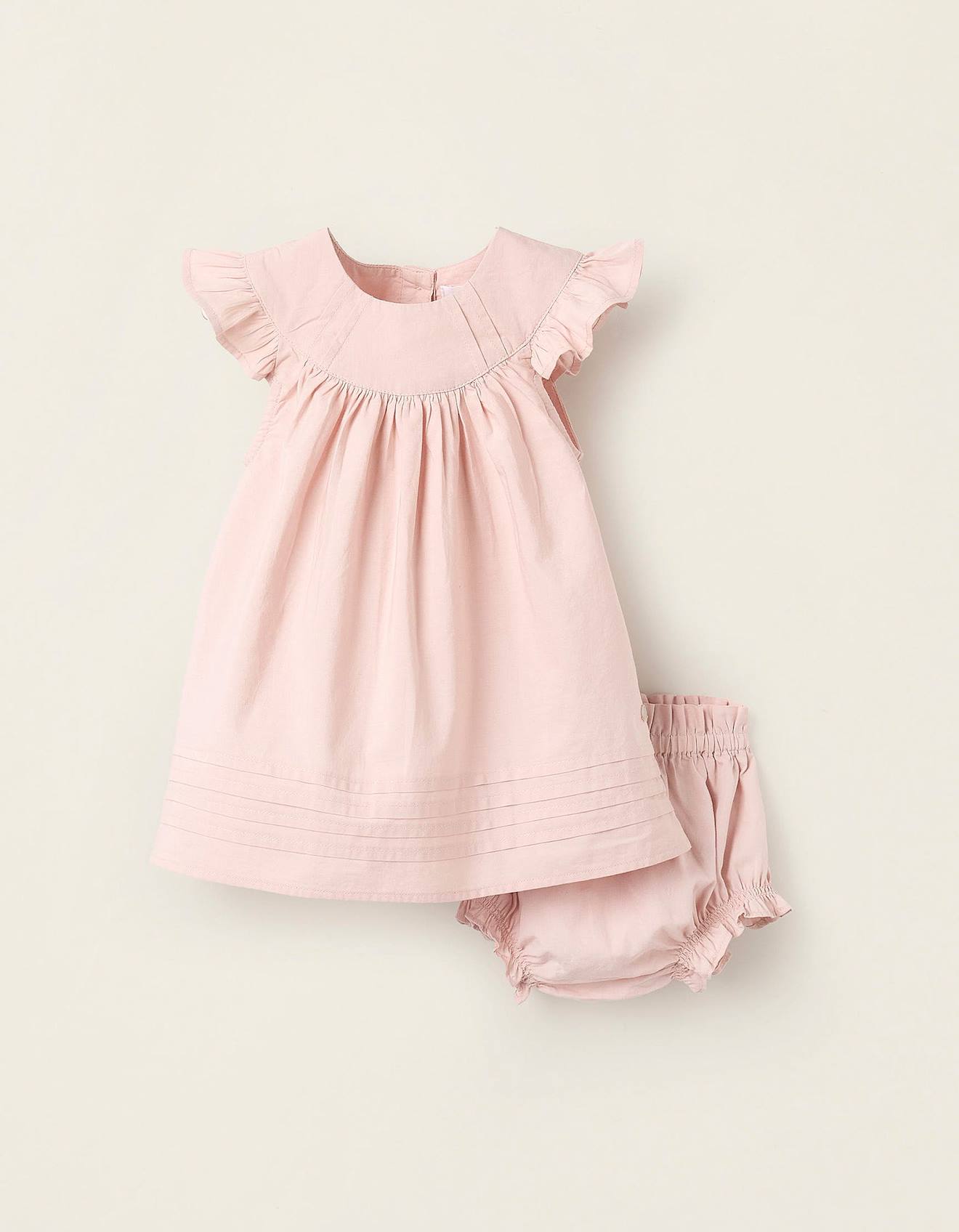 Robe + Bloomer Avec Volants Rose Clair
