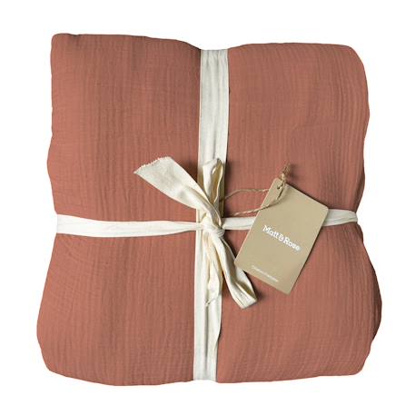 Parure de lit unie en coton, gaze de coton Blanc+Bleu horizon+Caramel+Chocolat+Lichen+Naturel+Terre cuite 34 - vertbaudet enfant 